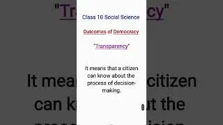 What is Transparency? Class 10 Civics Cbse Exam #viral