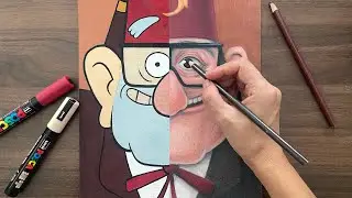 Drawing Grunkle Stan from Gravity Falls But in 2 different styles✨ #posca