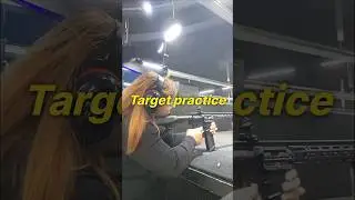 Furmom Girl first time in a gun range using military rifle😍