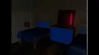 Realistic modeling with cartoonish animation - Room at night