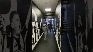 WALKING DOWN THE TUNNEL AT ST JAMES PARK, NEWCASTLE