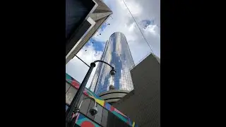Harrowing glass elevator ride up to the 72nd floor of the Westin Peachtree Plaza on Mon. 10-30-23