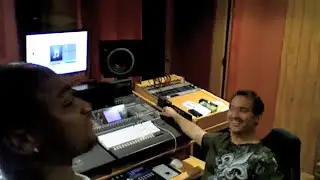 Marcus Anderson in the studio with brother Alphaeus Anderson