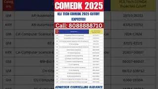 COMEDK KLE Technological University Hubli Expected Cutoff Rank 2025 #comedk2025 #comedkcounselling