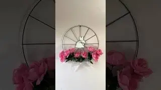 Easy Spring DIY Bicycle Wheel Wreath Idea