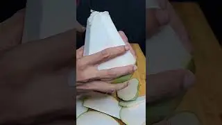 Pencil coconut slicing  and satisfying