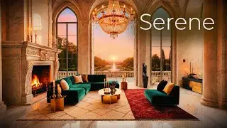 SERENE 🌅 Morning Palace Ambience (Handpan Music + Birds + Fireplace) | 2 Hours