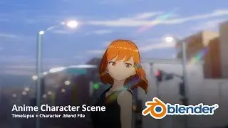Making Anime Style Character Scene in Blender Timelapse