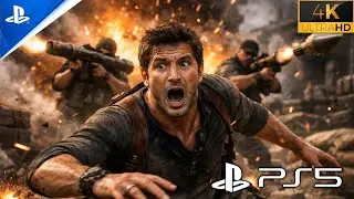 (PS5) Crazy Mercenaries Attack Nathan with Bazookas | Uncharted 3 Remastered 4K 60FPS