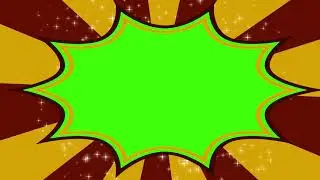Retro Surprise Frame 4K Green Screen Red Yellow Sunburst Star Particles