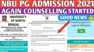 NBU -PG Admission Last counselling Started 2021 || University of North Bengal || Remaining Seats