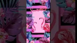 Summer neon forest pink flamingo Animated