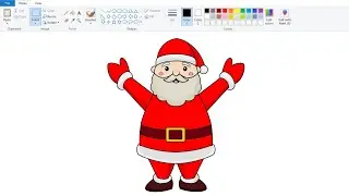 How to draw in Ms Paint | Santa Claus Drawing on computer | Christmas Drawing.