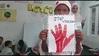 painting competition at G. U. P. S. Shinal Doda about truth and non violence