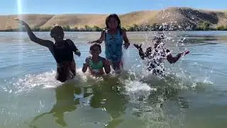 Familiy camping and fishing at Los Banos Creek reservoir!