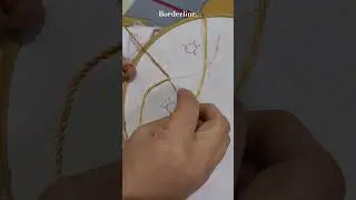 Hand embroidery chain border #handembroidery #embroidery