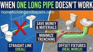 How to Run Drains for Offset Plumbing Fixtures That Don't All Fit In One Wet Wall