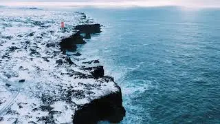 Sv&ouml;rtuloft Lighthouse from DJI Mavic 2 in Iceland!