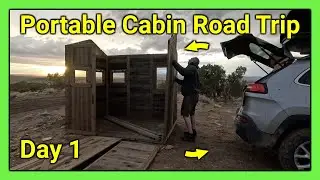 Taking my DIY Portable Cabin on a Road Trip - Camping in Utah Desert With a Morning Campfire (Day 1)