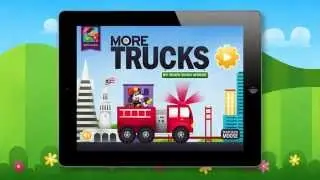 More Trucks by Duck Duck Moose - firetruck, monster trucks, junkyard cars, crane, and bulldozer