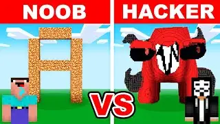 NOOB vs HACKER: I Cheated In a Alphabet Lore Build Challenge! (Evil Letter A)