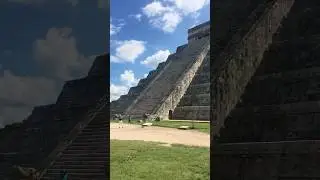 Visiting Chichen Itza.  Colossal Mayan Pyramid.  Mexico. Vacation.