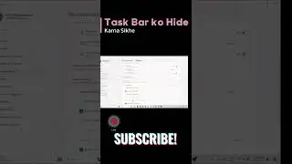 TASK BAR हाइड करना सिखे । Task bar Ko Hide Krna Sikhe  #taskbar #computer #computerstudy
