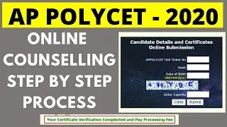 AP POLYCET Counselling 2020 Online Certificates Verification Web Options Step by Step Process