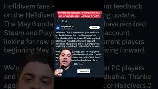PlayStation Network Accounts will NOT be required to play Helldivers 2 on PC! #helldivers2 #psn