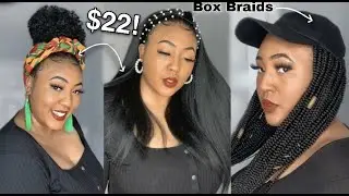 High Quality Amazon Headband Wigs I've Tried! (2020) 🔥 Kinky Straight Hair + Box Braid Wig