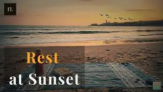 Beach Sunset 🌅 Lofi Jazz & Ocean Waves 🌊 | Ambience for Study, Relax & Work