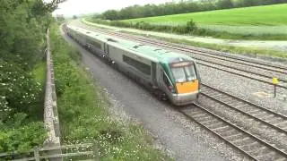 Irish Rail 22000 DMU 22034 passes Stacumny Bridge