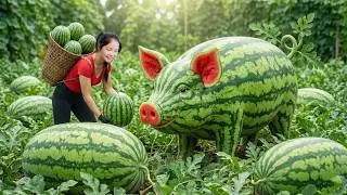 TIMELAPSE - Harvesting 1000+Kg Many Watermelon Goes To Market Sell | Pure Harvest Life
