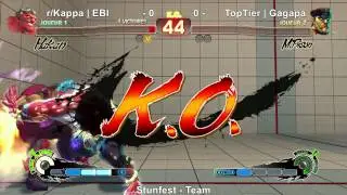 USF4 Team - r/Kappa vs TopTierTeam (Gagapa & Valmaster) - Stunfest 2015