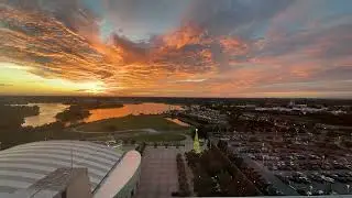 Magical Sunset over Disney World&rsquo;s Magic Kingdom and Bay Lake from the California Grille Restaurant
