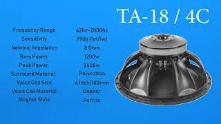 1200w 18 inch Speaker TA184c by Turbo Audio