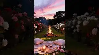 Sunset skies, Rose garden paths and cracking fire- romantic evening...❤️❤️😍😍#subscribe #like #love