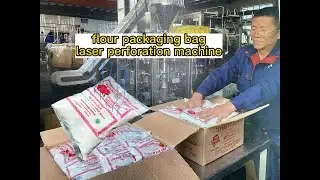 Laser perforation machine for flour packaging bag