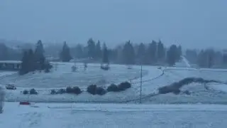 Drone footage of snow in Salem, Oregon