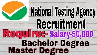 NTA Recruitment || For Graduated & Postgraduated || Salary- 50,000 || Apply Online ||