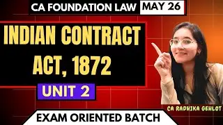 CA Foundation law | CA foundation indian contract act | Chartered Accountant #cafoundation.
