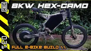 🚲 Custom 8KW (8,000W) E-bike! Hex-Camo Enduro Ebike - DIY Full Build! 72V \ QS273