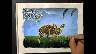 Deer in Forest Scenery #Forest view Drawing #Scenery of Forest #Unique # you tube viralvideo
