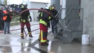 Projet E-SPONDER : exercice feu de navire avec le BMPM