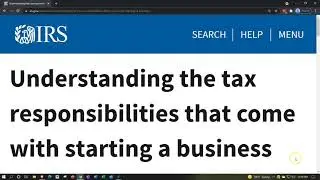 IRS Tax Tip - Understanding the tax responsibilities that come with starting a business