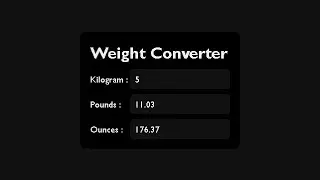 Create Weight Converter in html, css and javascript | Weight Converter in javascript