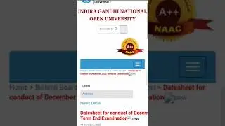 IGNOU December Term End Exam Final Datesheet released☺️☺️ #ignou #ignouexams