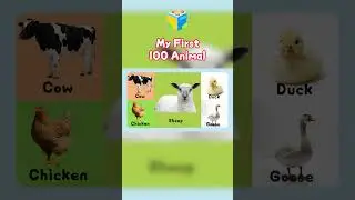 First 100 Animal Words for Toddlers 🐮 Learn Chicken, Duck, Goose & Sheep Sounds