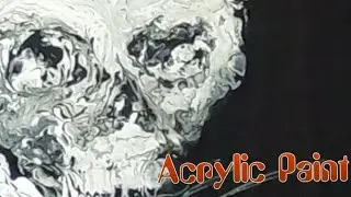 Acrylic Speedpaint Skull (Hybrid Acrylic Pour)