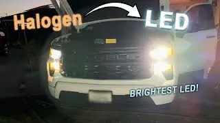 Как заменить лампы дальнего света на светодиодные на Chevrolet Silverado 1500 Custom 2022 года! Л...